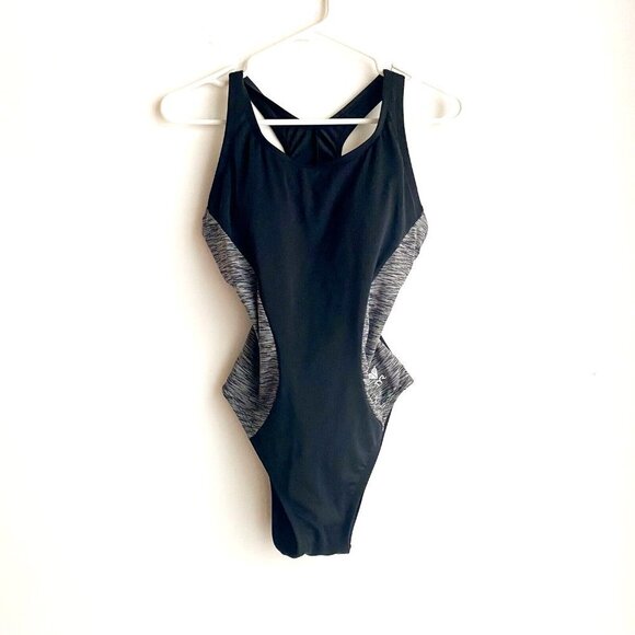 Vintage TYR MDSOC Athletic Black Grey One Piece Swimsuit 36/XL - Picture 1 of 7